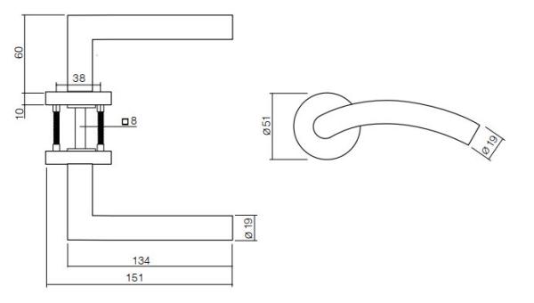 ProGriff TD-Kurt auf Rosette– Edelstahl